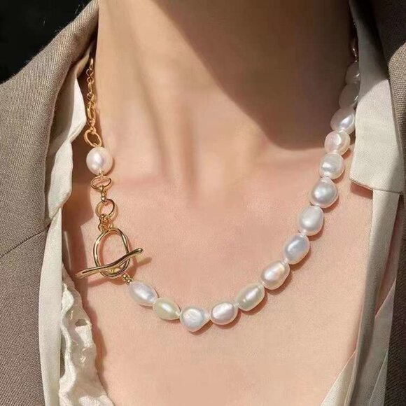 Baroque Hip-Hop Freshwater Pearl Necklace - Picture 4 of 4
